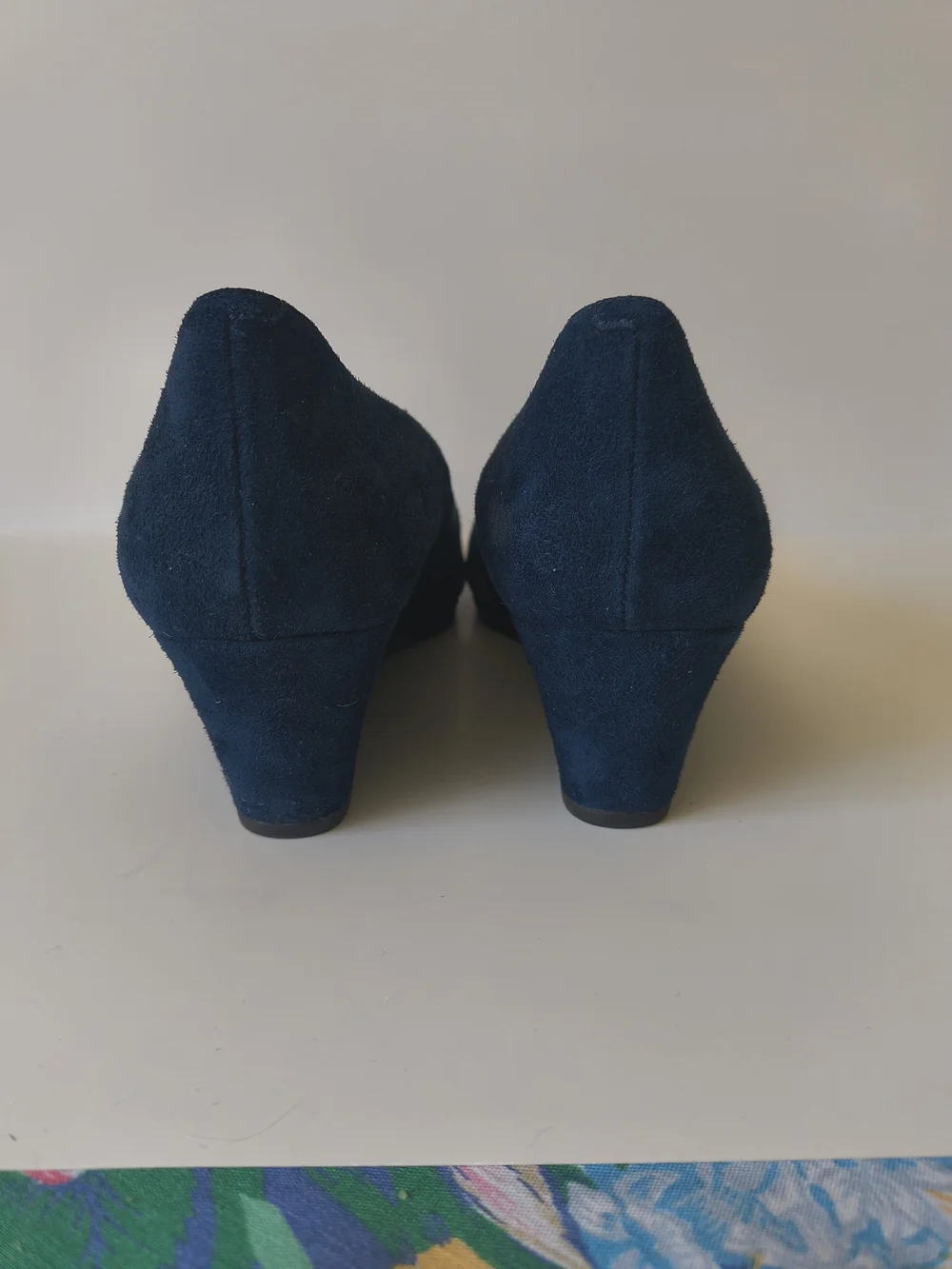 Talbots Lacey Navy Suede Wedge - Classic Women's Shoe - Picture 6 of 7